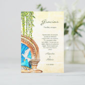 Spanisch farbenfrohe Wasserfarbe Altstadt Mexiko Dankeskarte (Stehend Vorderseite)