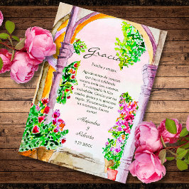 Spanisch farbenfrohe Wasserfarben Florentiner Alts Dankeskarte