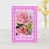 Spanisch: Feliz Cumpleanos Karte (Gelbe Blume)