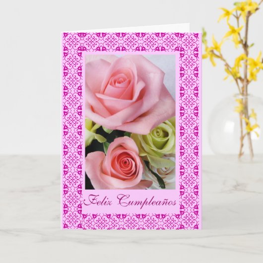 Spanisch: Feliz Cumpleanos Karte (Gelbe Blume)