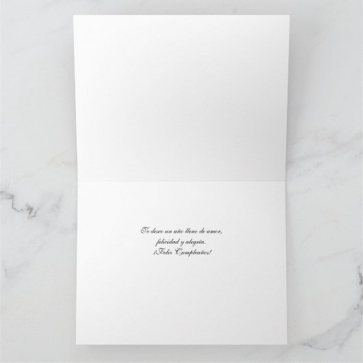 Spanisch: Feliz Cumpleanos Mamá! Groß Karte (Innenseite)