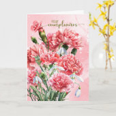 Spanisch Feliz Cumpleanos Rosa Nelken Karte (Gelbe Blume)