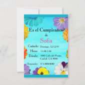 Spanisch: Fiesta de cumpleaños - Invitación Einladung (Rückseite)