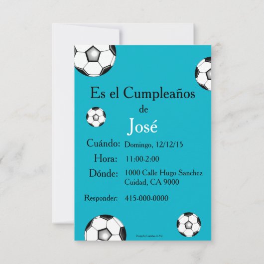 Spanisch: Fiesta de Cumpleaños - Invitación Einladung (Rückseite)
