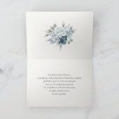 Spanisch Floral Blue Wedding Dankeskarte (Innenseite)
