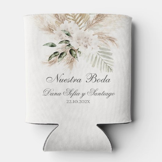 Spanisch Floral Blue Wedding Dosenkühler (Rückseite)