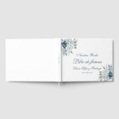 Spanisch Floral Blue Wedding Gästebuch (Voll)