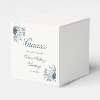 Spanisch Floral Blue Wedding Geschenkschachtel