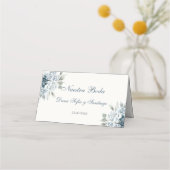 Spanisch Floral Blue Wedding Platzkarte (Rückseite)