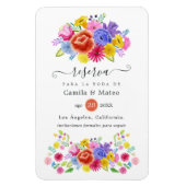 Spanisch florale Fiesta Wedding Save the Date Magnet (Vertikal)