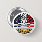 Spanisch Französisch Frankreich Baum Wurzeln Flagg Button (Vorne & Hinten)