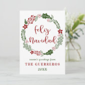 Spanisch Frohe Weihnachten, Custom Feiertagskarte (Stehend Vorderseite)