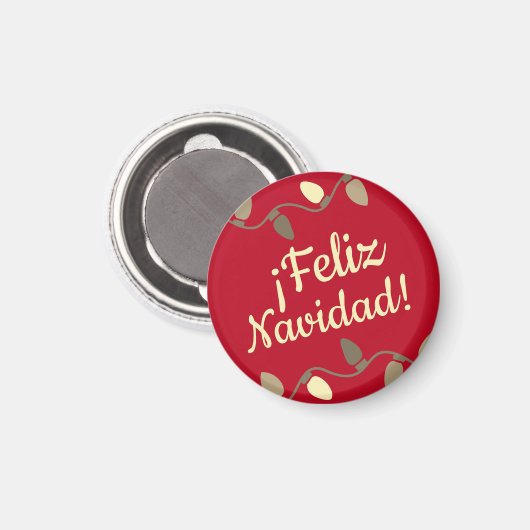 Spanisch Frohe Weihnachten Feliz Navidad Magnet (Vorderseite/Rückseite)