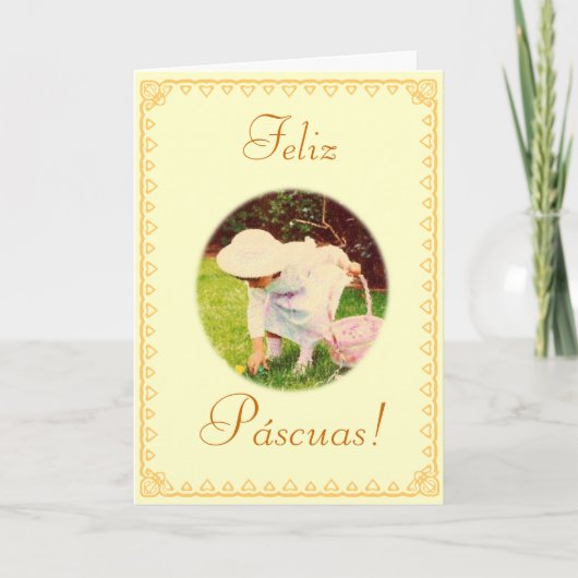 Spanisch: Fröhliche Ostern Feiertagskarte (Vorderseite)