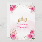 Spanisch Fuchsia Pink Prinzessin 15 Años Geburtsta Einladung (Rückseite)