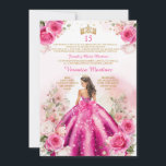 Spanisch Fuchsia Pink Prinzessin 15 Años Geburtsta Einladung<br><div class="desc">EDITABLE Spanish Fuchsia Pink Princess 15 Años Birthday Einladung Elegant Fuchsia Rosa Prinzessin Dress Gold Crown Blues Mis Quince Einladung Quinceañera 15 Anos,  16. Geburtstag Gold Glitzer</div>