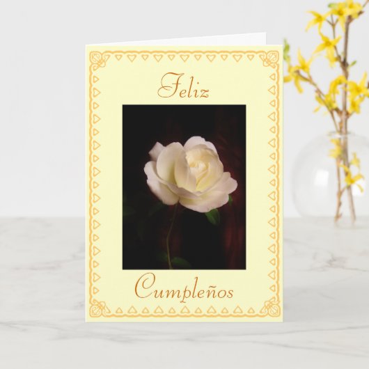 Spanisch: Geburtstag Cumpleanos Karte (Gelbe Blume)