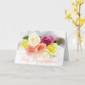 Spanisch: Geburtstag Cumpleanos weiß Karte (Gelbe Blume)