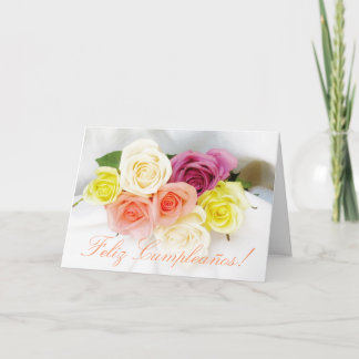 Spanisch: Geburtstag Cumpleanos weiß Karte