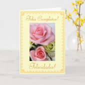 Spanisch: Geburtstag Feliz Cumpleanos Karte (Gelbe Blume)