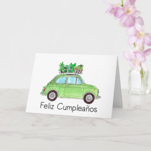 Spanisch Geburtstag Retro Fiat 500 Karte