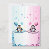 Spanisch Gender Offenbarung Pinguin Einladung (Rückseite)