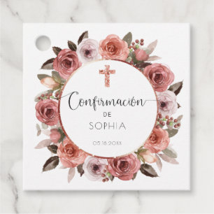 Spanisch, Girl Confirmation Rose Gold, Blush Geschenkanhänger