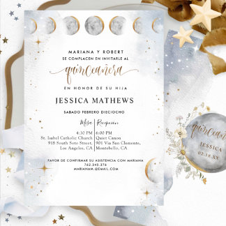 Spanisch, Gold, Weißes Silber, Himmelskueñera Einladung