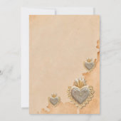 Spanisch, Golden Milagros Herz mexikanische Hochze Einladung (Rückseite)