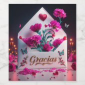Spanisch Gracias Danke Weinetikett (Einzelnes Label)
