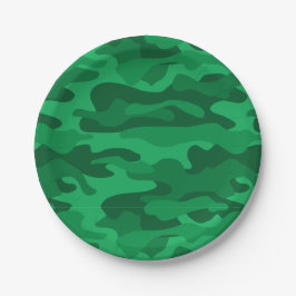 Spanisch-grüne Camouflage Pappteller
