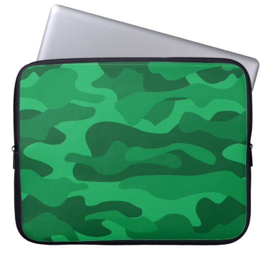 Spanisch Grüne Monocolor Camo Laptopschutzhülle (Vorderseite)