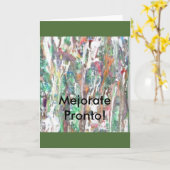 SPANISCH, Gruß, Anmerkungs-Karte. "Mejorate Karte (Gelbe Blume)