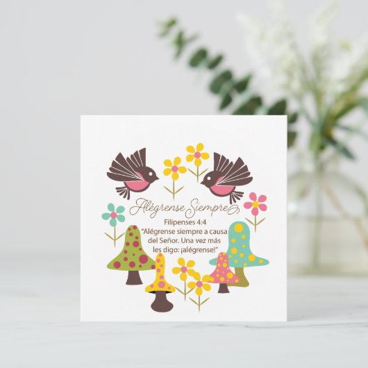 Spanisch Grußkarte immer freuen (Stehend Vorderseite)