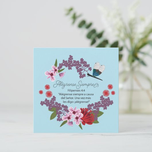 Spanisch Grußkarte immer freuen (Stehend Vorderseite)