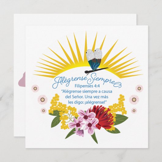 Spanisch Grußkarte immer freuen (Vorne/Hinten)