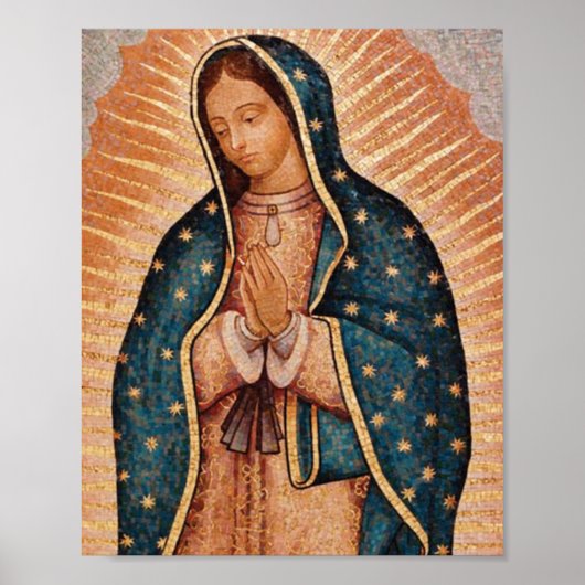Spanisch Guadalupe Mary Beerdigung Gebet Heilig Poster (Vorne)