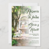 Spanisch, Hacienda Mexican Wedding rettet das Datu Einladung (Vorderseite)