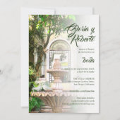 Spanisch, Hacienda & White Doves mexikanische Hoch Einladung (Vorderseite)