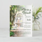 Spanisch, Hacienda & White Doves mexikanische Hoch Einladung (Stehend Vorderseite)