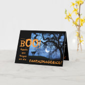 Spanisch: Halloween/Dia de Las Brujas Karte (Gelbe Blume)