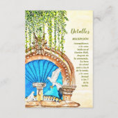 Spanisch, handbemalt Wasserfarben - Hochzeitdetail Begleitkarte (Vorderseite)