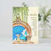 Spanisch, handbemalt Wasserfarben - Hochzeitdetail Begleitkarte (Stehend Vorderseite)