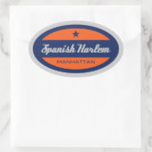 Spanisch Harlem Ovaler Aufkleber (Tasche)