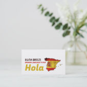 Spanisch Hola, Spanischer Sprachlehrer, Lehrer Visitenkarte (Stehend Vorderseite)