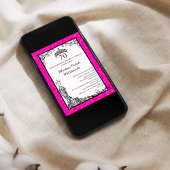 Spanisch Hot Pink Black Elegant 70. Geburtstagspar Einladung