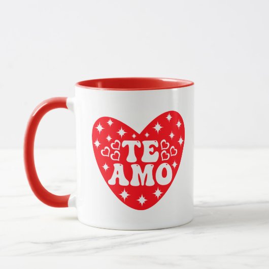 Spanisch I Liebe Du Te Amo Red Valentine's Day Tasse (Links)