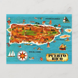 Spanisch Illustriert Puerto Rico Karte