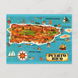 Spanisch Illustriert Puerto Rico Karte