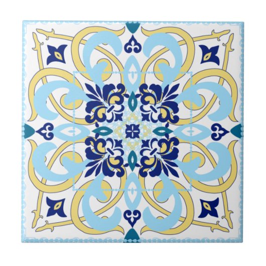 Spanisch Inspirierte Keramik Tile 2 Fliese (Vorderseite)